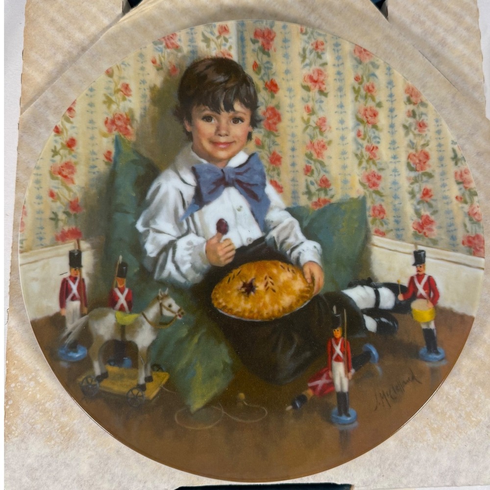Reco Little Jack Horner Plate Mother Goose 1982 McClelland COA